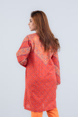 Digital Printed Lawn Kurta with Multicolor Tassels - One Piece