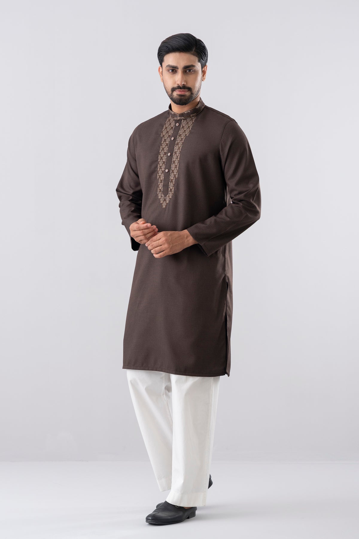 Regular Fit Embroidered Blended Fabric Formal Panjabi
