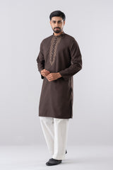 Regular Fit Embroidered Blended Fabric Formal Panjabi