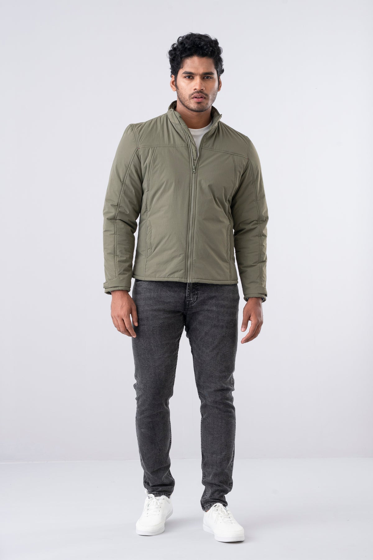 Biker-Style Wind Cheater Jacket