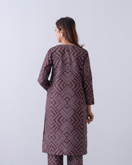 Smart Fit Embroidered Three-Piece Semi-Formal Ethnic Set with Organza Dupatta