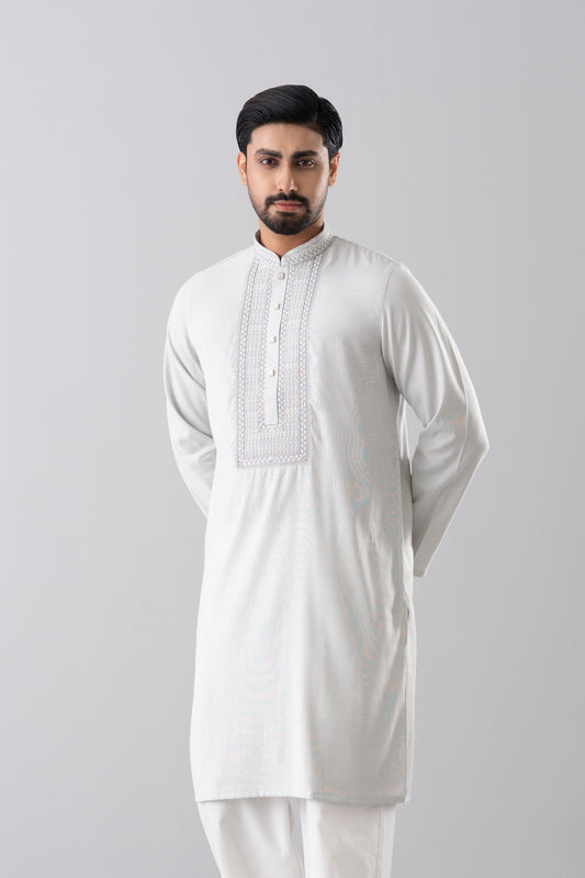 Regular Fit Embroidered Blended Fabric Formal Panjabi