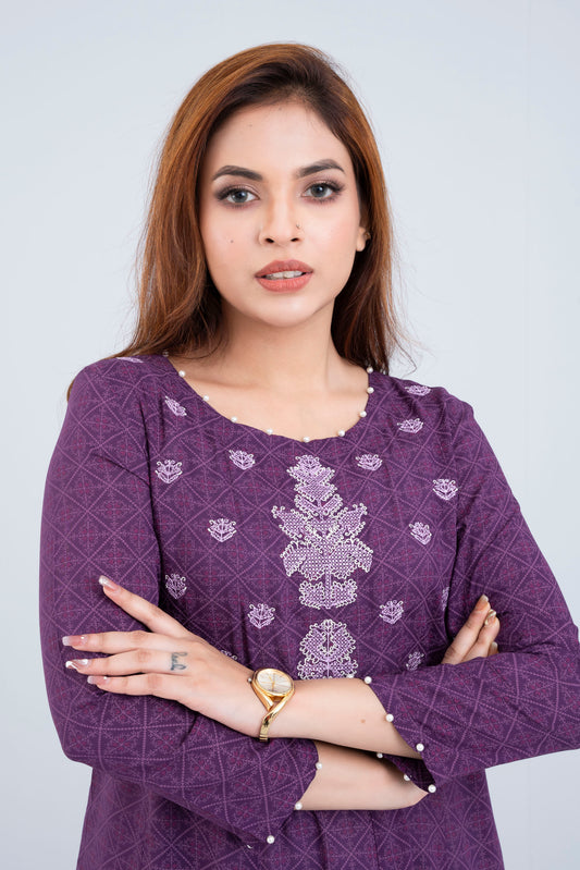 Long-Length Rotary Printed Viscose Ethnic Kurta
