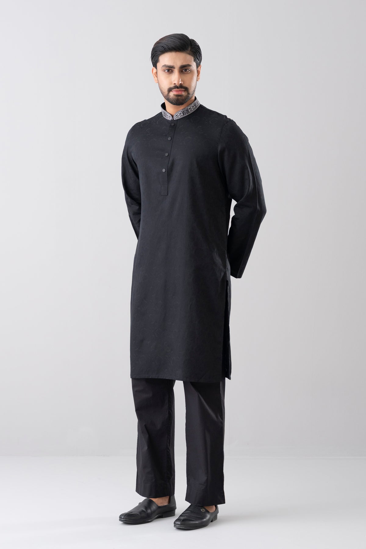 Regular Fit Embroidered Semi-Formal Panjabi