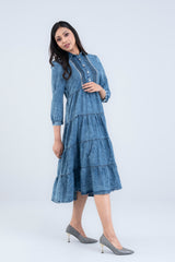 Stone-Wash Cotton Denim Dress