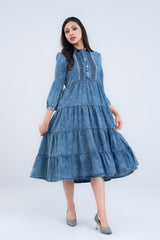 Stone-Wash Cotton Denim Dress