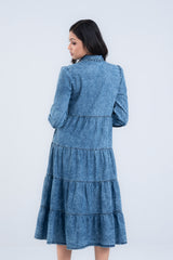 Stone-Wash Cotton Denim Dress