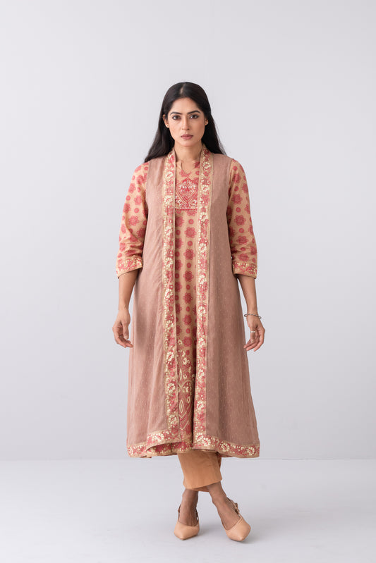 Long Length Double Layer Smart Fit Kurta
