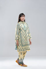 Relaxed Fit Printed Three-Piece Princess Lawn with Chiffon Dupatta
