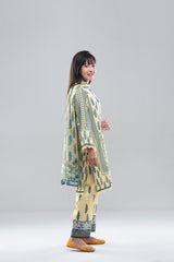 Relaxed Fit Printed Three-Piece Princess Lawn with Chiffon Dupatta