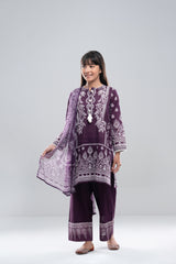 Smart Fit Printed Three-Piece Princess Lawn with Chiffon Dupatta (10-14 Years)