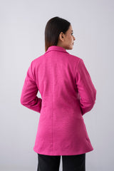 Regular Fit Double-Breasted Knit Blazer