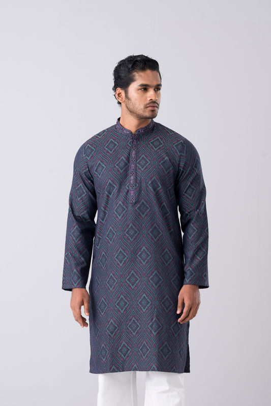 Regular Fit Embroidered Semi-Formal Panjabi