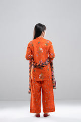 Relaxed Fit Printed Three-Piece Princess Lawn with Chiffon Dupatta (10-14 Years)