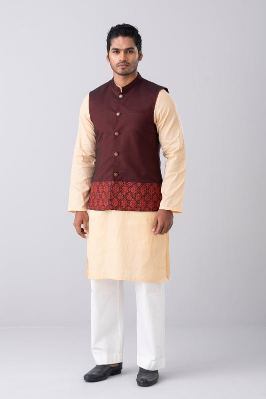 Regular Fit Embroidered Semi-Formal Waistcoat