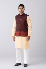 Regular Fit Embroidered Semi-Formal Waistcoat