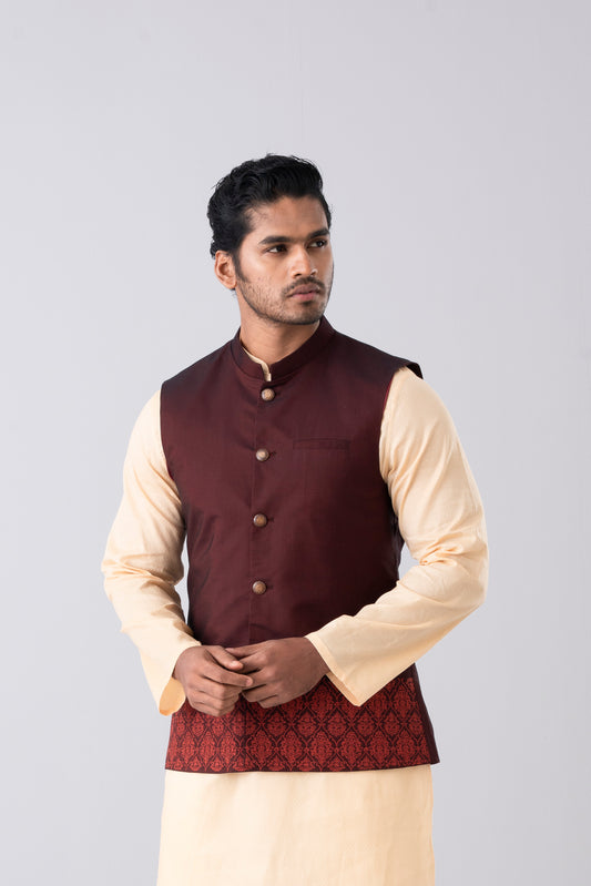 Regular Fit Embroidered Semi-Formal Waistcoat
