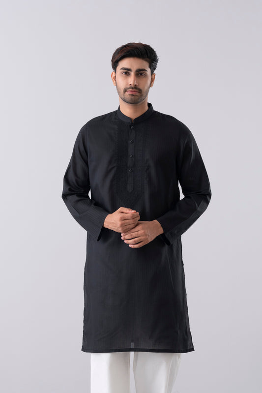 Regular Fit Embroidered Semi-Formal Panjabi