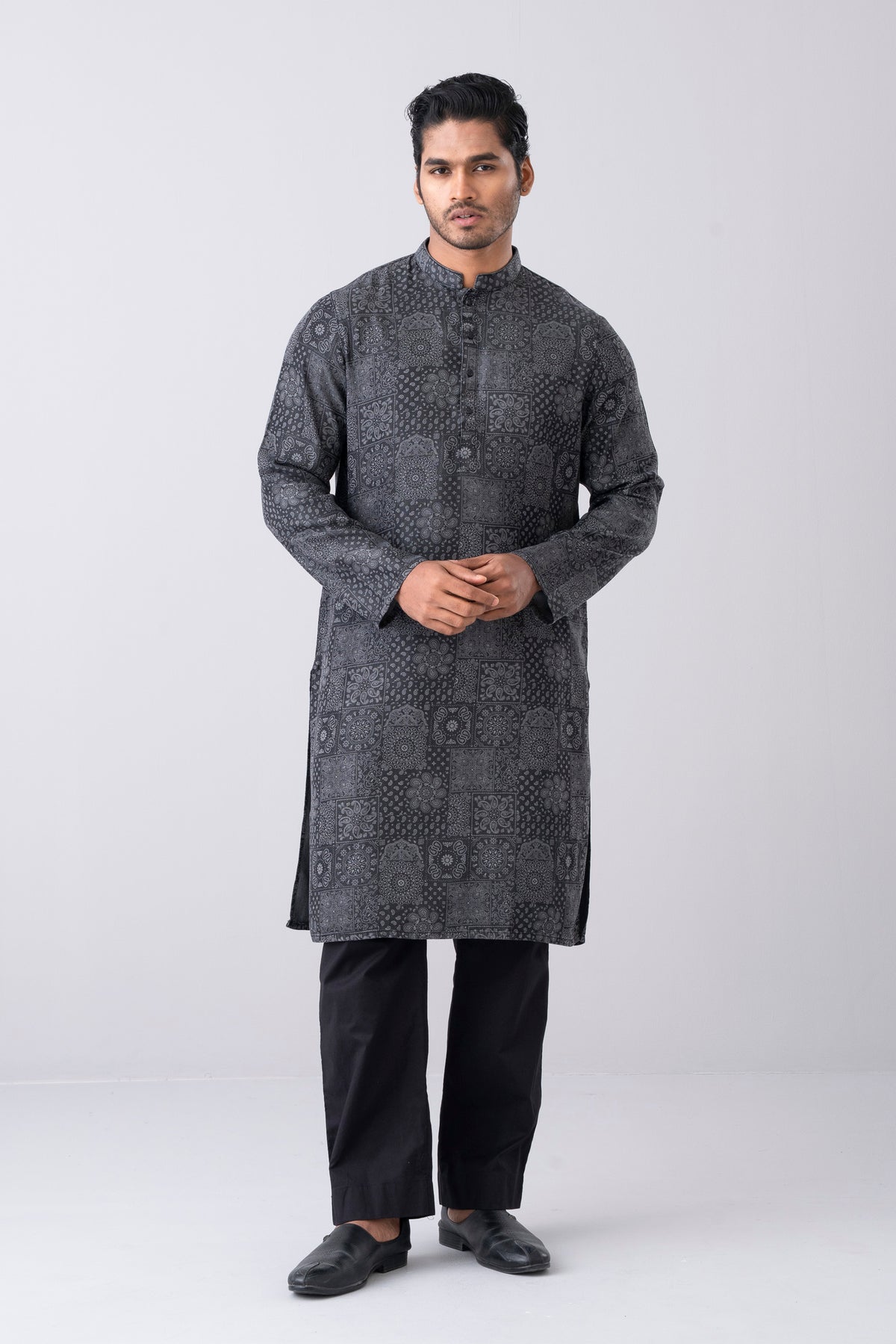Regular Fit Printed Tencel Panjabi