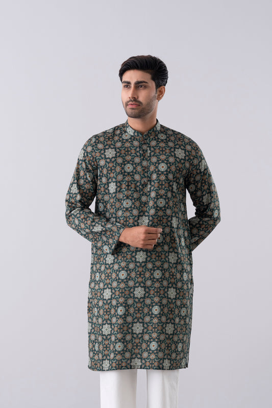 Regular Fit Printed Cotton Panjabi