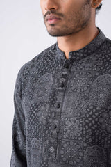 Regular Fit Printed Tencel Panjabi