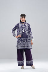 Smart Fit Printed Three-Piece Princess Lawn with Chiffon Dupatta (10-14 Years)