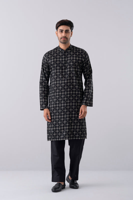 Regular Fit Printed Cotton Panjabi