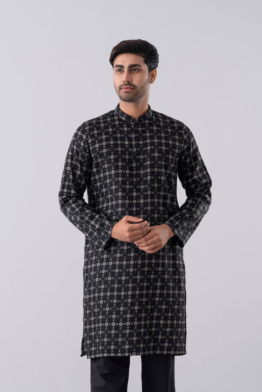 Regular Fit Printed Cotton Panjabi