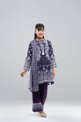 Smart Fit Printed Three-Piece Princess Lawn with Chiffon Dupatta (10-14 Years)