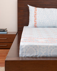 Queen-Size Bed Sheet - Turquoise Blue