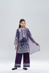 Smart Fit Printed Three-Piece Princess Lawn with Chiffon Dupatta (6-8 Years)