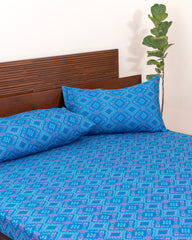 King-Size Bed Sheet - Indigo Blue