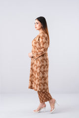 Relaxed Fit Digital Printed Three-Piece Lawn with Chiffon Dupatta