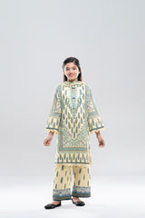 Relaxed Fit Printed Three-Piece Princess Lawn with Chiffon Dupatta (2-4 Years)