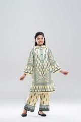 Relaxed Fit Printed Three-Piece Princess Lawn with Chiffon Dupatta (6-8 Years)