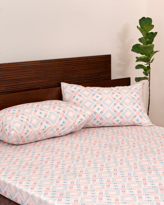 King-Size Bed Sheet - Pastel Rose