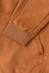 Regular Fit Suede Bomber Jacket