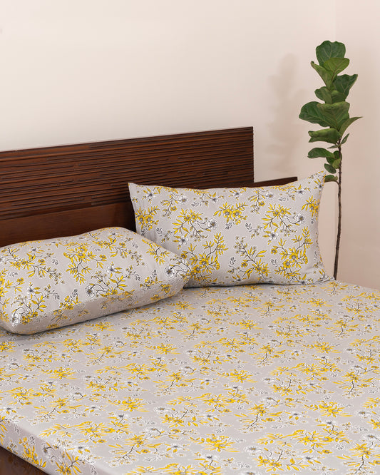 Queen-Size Bed Sheet - Light Grey