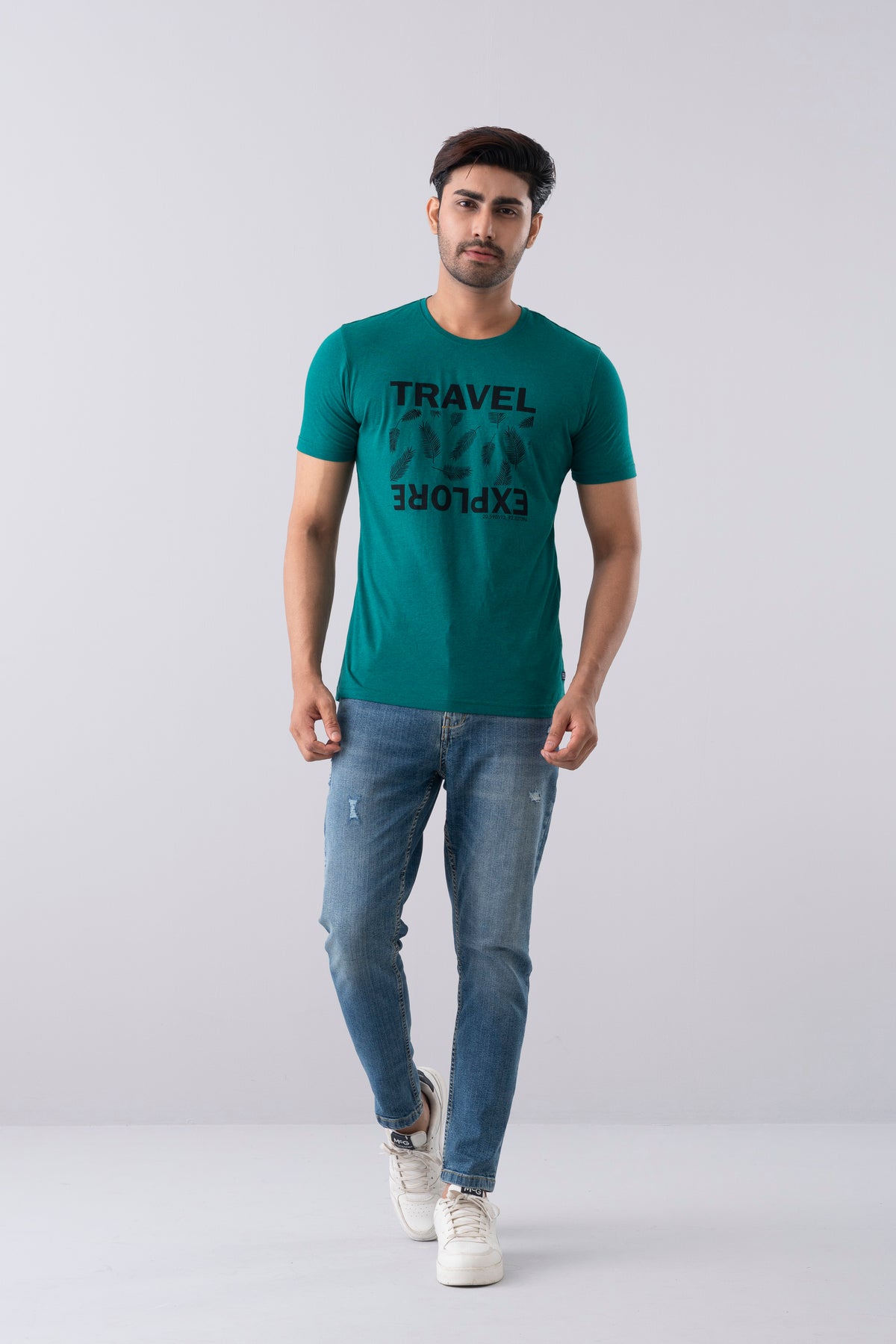 Regular Fit Printed Cotton-Poly T-Shirt