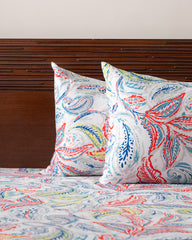 Queen-Size Bed Sheet - Multi Leaf