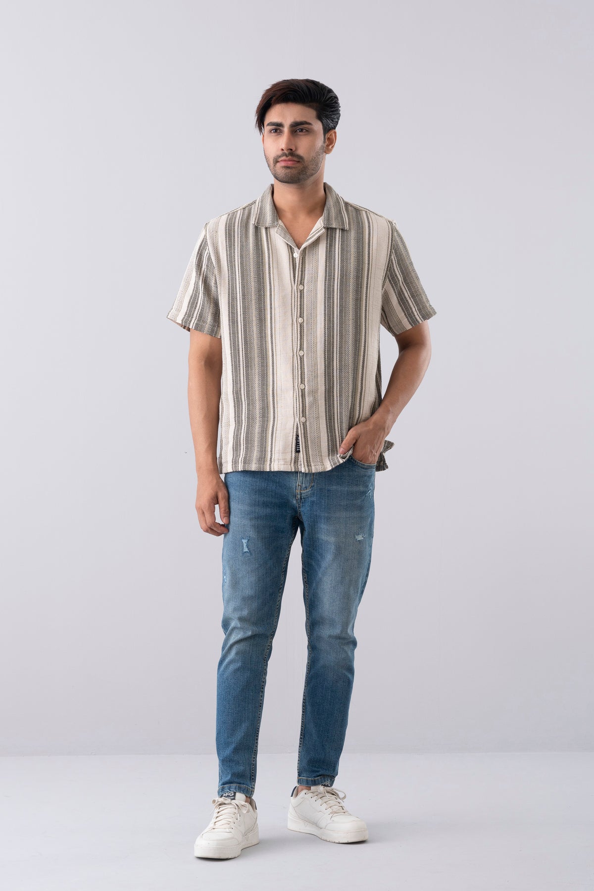 Relaxed Fit Striped Casual Shirt