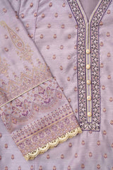 Smart Fit Embroidered Two-Piece Ethnic Set with Silk Dupatta