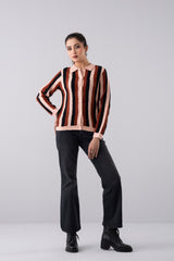 Boxy Fit Yarn-Dyed Acrylic Cardigan