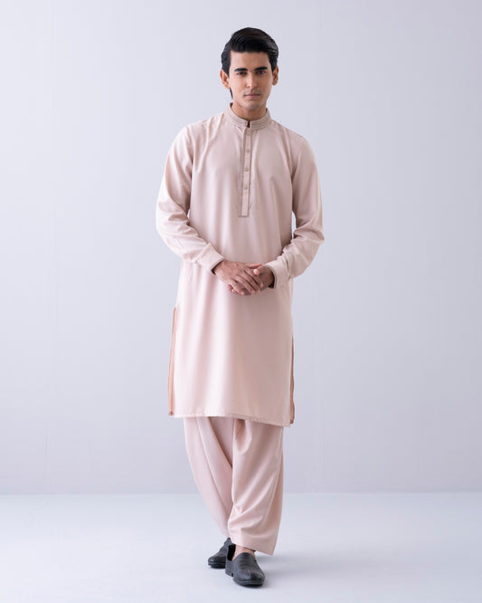 Regular Fit Embroidered Semi-Formal Kabli Set