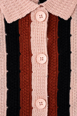 Boxy Fit Yarn-Dyed Acrylic Cardigan