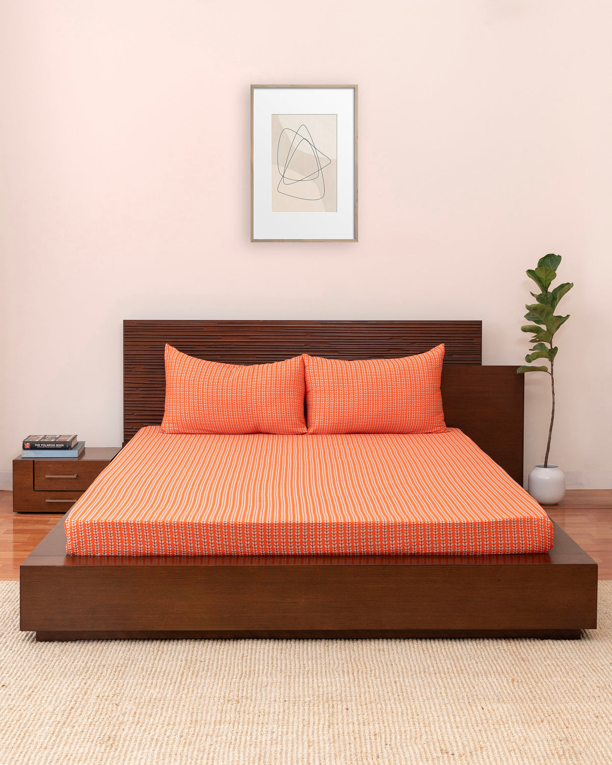 King-Size Bed Sheet - Orange Petals