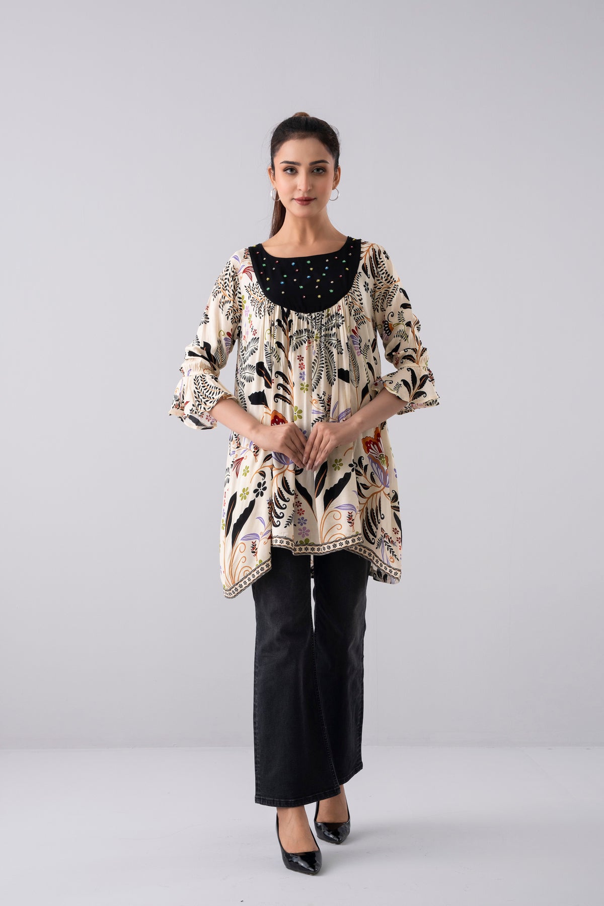 Regular Fit Digital Printed Fashion Top - Mystika