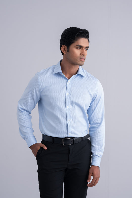 Slim Fit Jacquard Templeton Formal Shirt