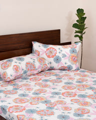 King-Size Bed Sheet - Coral Blossom