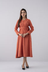 Regular Fit Corduroy Long Dress